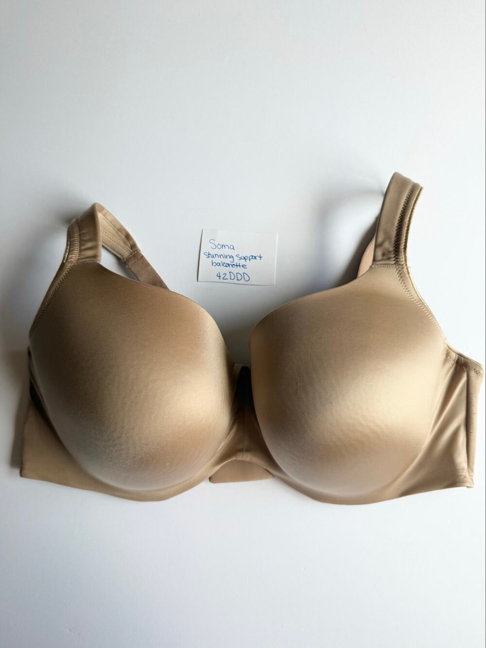 Soma Stunning Support Balconette Bra 42DDD Nude Underwire Smooth Full Coverage